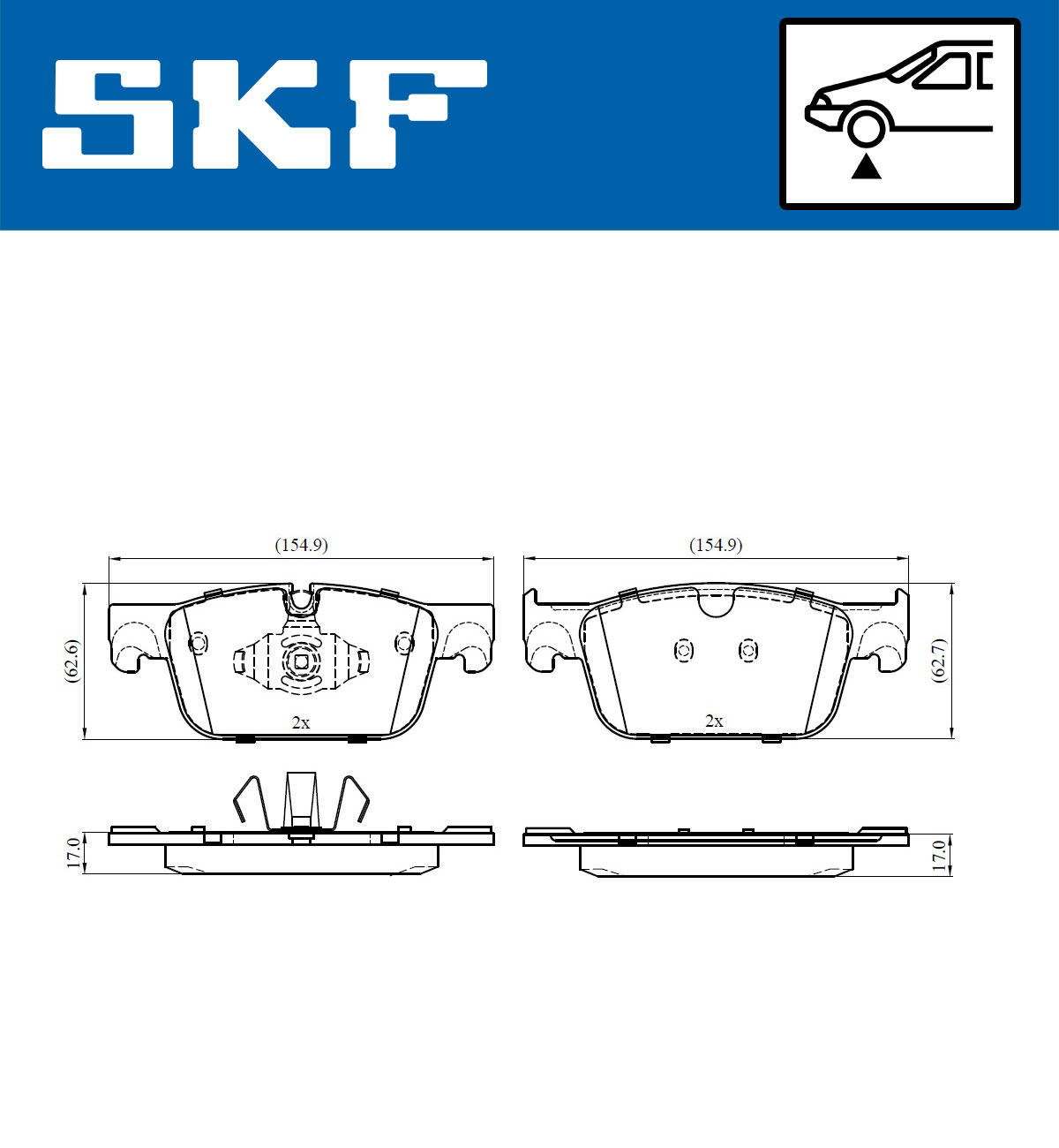 Set placute frana,frana disc VKBP 80563 SKF